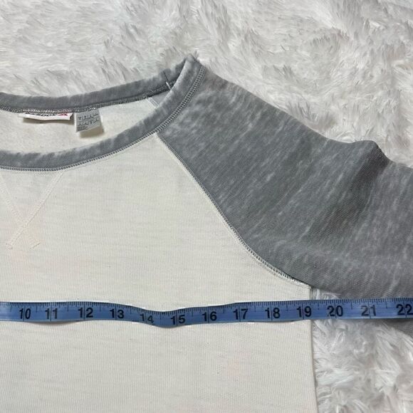 REEBOK White Grey Scoop Neck Cotton Hoodie Sweatshirt Size Medium - Picture 7 of 9